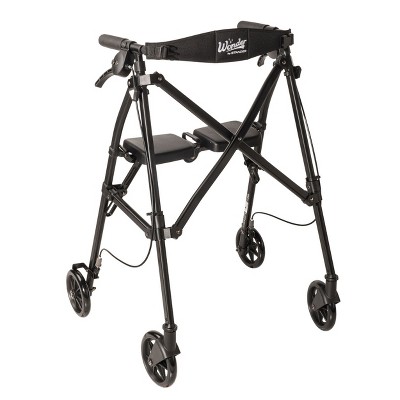 Stander Wonder Rollator, Lightweight 4- Wheel Folding Walker with Seat