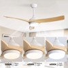 High CFM Ceiling Fans with Lights and Remote Reversible Quiet DC Motor 6 Speeds Dimmable 52'' Modern Ceiling Fan for Bedroom Kitchen Outdoor Patios - 2 of 4