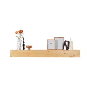 VEVOR Fireplace Mantel, 60" x 8" x 6", 50 lbs Weight Capacity, Natural Wood Mantel for Over Fireplace, Wall Mounted Floating Farmhouse Shelf, Natural - 1 of 4