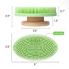 LiBa Silicone Body Scrubber - Soft Shower Brush with Bamboo Handle - 2 of 4