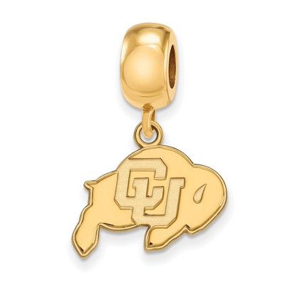 Black Bow Jewelry 14k Yellow Gold Plated Sterling Silver Colorado Buffalos NCAA Bead Charm