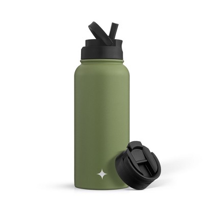 Thermos 32 Oz. Vacuum Insulated Beverage Bottle With Screw Top Lid - Green  : Target