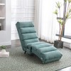 Gulches Linen Massage Chaise Lounge Ergonomic Tufted High Density Foam Side Storage Pocket Easy Assembly For Office Living Room Bedroom Teal - 4 of 4