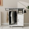 KWPZQEB Ironing Board with Storage Cabinet, Ironing Cabinet with Wheels, Extra Storage & Garment Hanging Bar Rack, Ironing Station for Laundry Room - 2 of 4