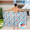 LA LEELA Men's 4th of July USA Patriotic Flag Swimwear Summer Sarong Swim Trunk Pareo Beach Wrap One Size Dodger Stripes - 2 of 4