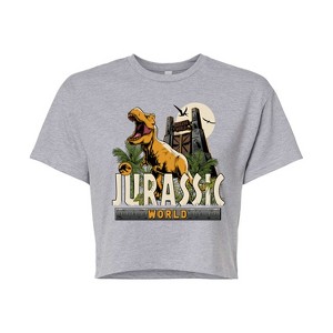 Women's - Jurassic Park - Jurassic World T Rex Cropped Graphic T-Shirt - 1 of 4