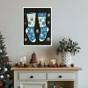 Amanti Art Vintage Socks Knittwear Blue On Black by Pictufy Studio Canvas Wall Art Print Framed - 4 of 4