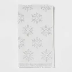 Snowflake Christmas Hand Towel White - Threshold™