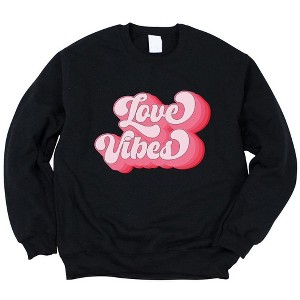 Simply Sage Market Women's Graphic Sweatshirt Retro Love Vibes - 1 of 4