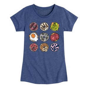 Girls' - Instant Message - Bagel Grid Fitted Short Sleeve Graphic T-Shirt - 1 of 4