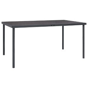 vidaXL Outdoor Dining Table Anthracite Glass, Powder-Coated Steel - 1 of 4