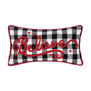 C&F Home 12" x 24" Franklin Farmhouse Check Believe Christmas Throw Pillow - 1 of 4