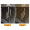 YIYIBYUS 8-Light Gold Modern Linear LED Pendant Light with Adjustable Height - 4 of 4