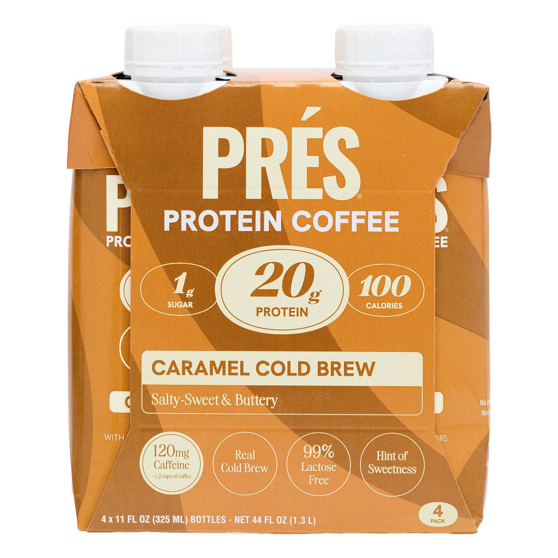 PRÉS Caramel Cold Brew Protein Coffee - 20g Protein - 4pk/11 fl oz