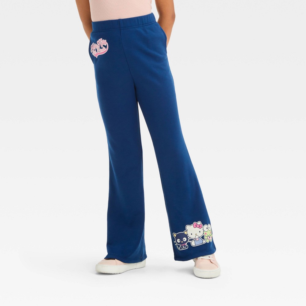 Girls' Hello Kitty & Friends Dreamy Fleece Flare Sweatpants - Blue M