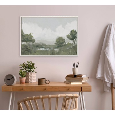 Sylvie Beaded Shades of Olive Abstract Canvas Art