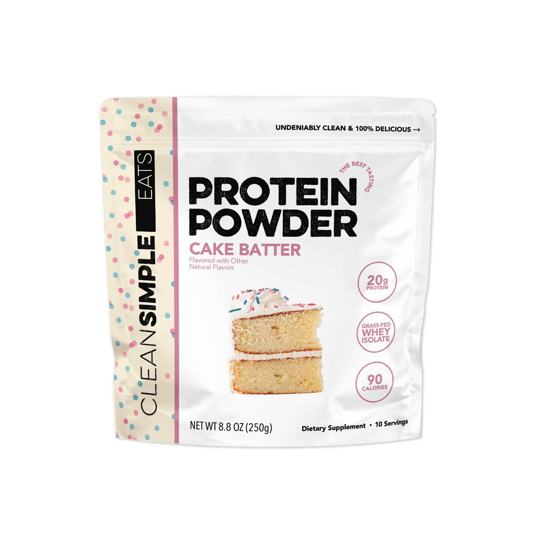 Clean Simple Eats Protein Powder - Cake Batter - 20g Whey Isolate Protein - 8.8oz/10 servings