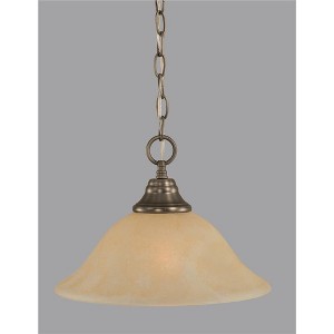 Toltec Lighting Any 1 - Light Pendant in  Brushed Nickel with 12" Amber Marble Shade - 1 of 1