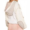Women's Cut Sew Multi Fabric Hooded Button Down Shacket - POL - 3 of 4