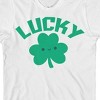 St. Patrick's Day Lucky Crew Neck Short Sleeve Youth White T-shirt - 2 of 3