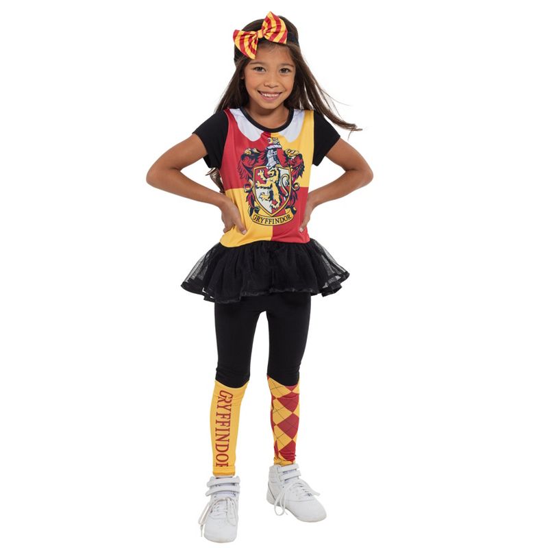 Harry Potter Gryffindor Ravenclaw Girls Cosplay T-Shirt Dress Leggings and Headband 3 Piece Outfit Set Little Kid to Big Kid, 2 of 8