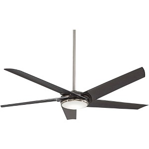 60" Minka Aire Modern Indoor Ceiling Fan with LED Light Remote Control Gun Metal Opal Glass for Living Room Kitchen Bedroom Family - 1 of 4