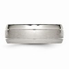 Black Bow Jewelry Titanium, 8mm Multi Finish and Grooved Comfort Fit Band - 3 of 4