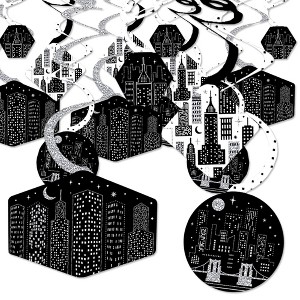 Big Dot of Happiness Nighttime City Skyline - New York Party Hanging Decor - Party Decoration Swirls - Set of 40 - 1 of 4