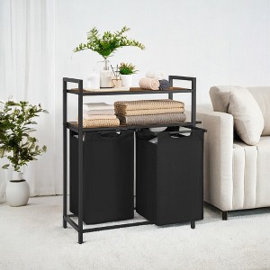 Laundry Sorter with 2 Pull-Out and Removable Bags, Laundry Basket, Laundry Hamper, 12.1 Gal Capacity per Bag - 1 of 4