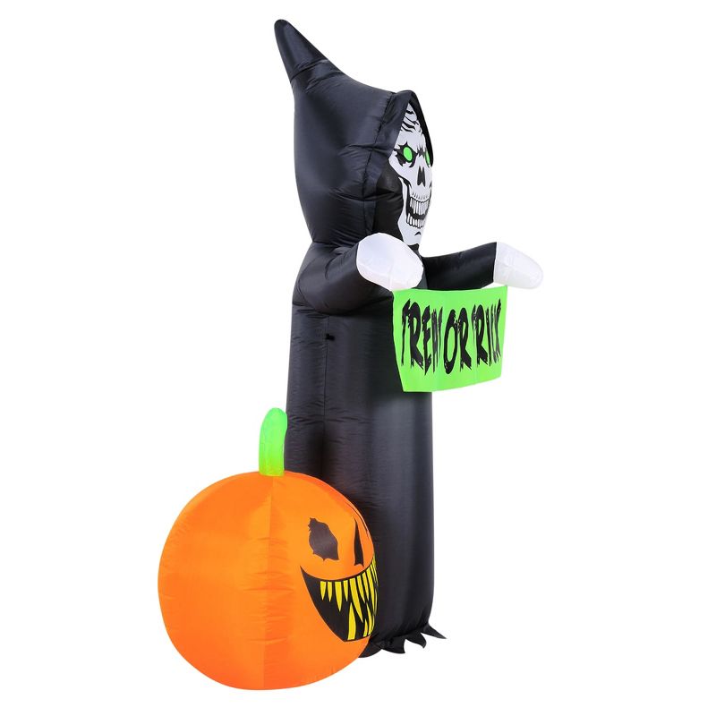 Occasions 5.5' INFLATABLE REAPER AND PUMPKIN SCENE, 5.5 ft Tall, Multicolored, 3 of 6
