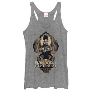 Women's Marvel Black Panther 2018 Shuri Pattern Racerback Tank Top - 1 of 3