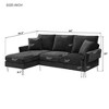 84" L Shaped Convertible Sectional Sofa, Modern 3 Seat Couch with 2 Pillows, Upholstered Sofa Chaise Lounge for Living Room Office Apartment - image 4 of 4