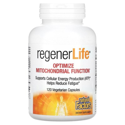 Natural Factors RegenerLife, Optimize Mitochondrial Function, 120 Vegetarian Capsules