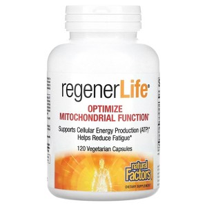 Natural Factors RegenerLife, Optimize Mitochondrial Function, 120 Vegetarian Capsules - 1 of 2