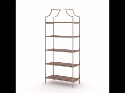 Luxurious Sindoori Mango & Satin Gold 5-Level Open Shelf Bookcase