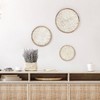 Brewster (Set of 3) Zev Wood Mosaic Wall Arts: Modern Abstract Carvings, 3 Wall Sculptures, D Ring Mount - 2 of 4