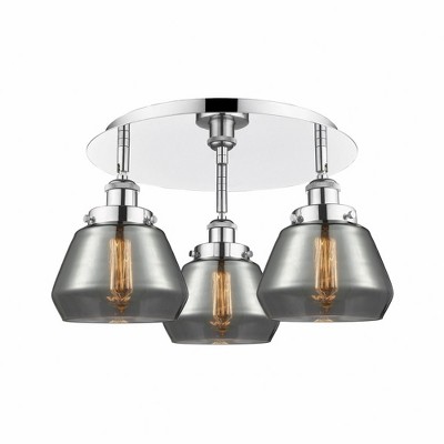 Fulton - 3 Light Flush Mount In Art Deco Style-8 Inches Tall and 18.25 Inches Wide