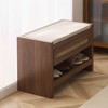 VEVOR Rattan Bench, 30.9" Rattan Shoe Bench, Entryway Bench with Storage Drawer and Linen Seat Cushion, Farmhouse Boho Bench with Hand Woven Rattan - 2 of 4