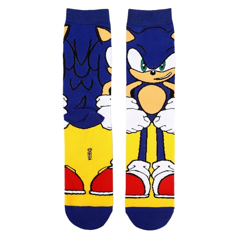 Sonic the Hedgehog Main Characters Animigos Casual Crew Socks Set for Men 3-Pack, 2 of 7