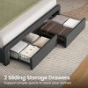 Greenstell Bed Frame with Upholstered  Storage Headboard & Charging Station and  LED Light & Storage Drawers - 4 of 4