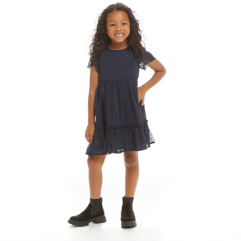 Andy & Evan  Toddler Girls Navy Holiday Dress, 5 of 6