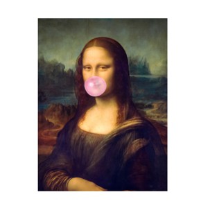Canvas Wall Art - Taudalpoi  'Mona Lisa Bubble Gum' Wall Art for Living Room, Bedroom, or Office Décor by Trademark Fine Art - 1 of 4