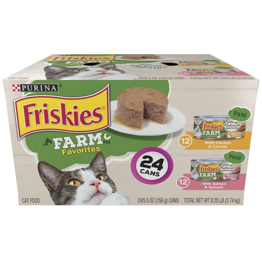 Photos - Cat Food Friskies Purina  Paté Wet  Farm Favorites with Chicken & Salmon - 5 