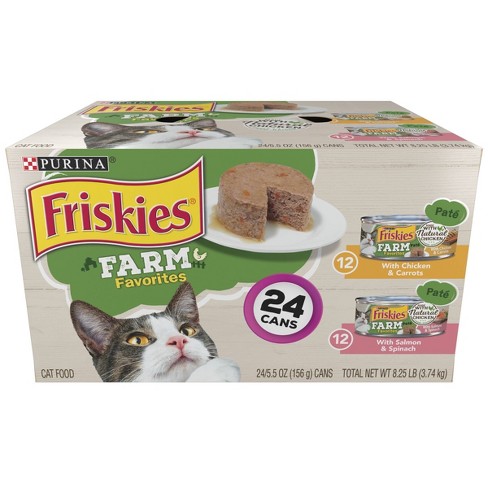 Purina Friskies Paté Wet Cat Food Farm Favorites with Chicken & Salmon - 5.5oz/24ct Variety Pack - image 1 of 4