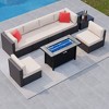 Celebalcony 8 Piece Sectional Seating Group With Red Pillow - 2 of 4