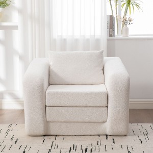 Kumasinova Pull Out Foldable Sofa Bed,Convertible Chenille Boneless Cloud Sleeper with Pillow,Armrest,Floor Mattress Chair for Living Room,Bedroom - 1 of 4