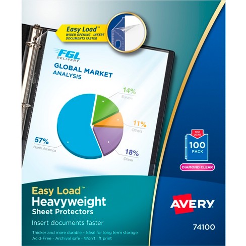 100 Heavyweight Sheet Protectors, Holds 8.5 x 11 inch Sheets 11