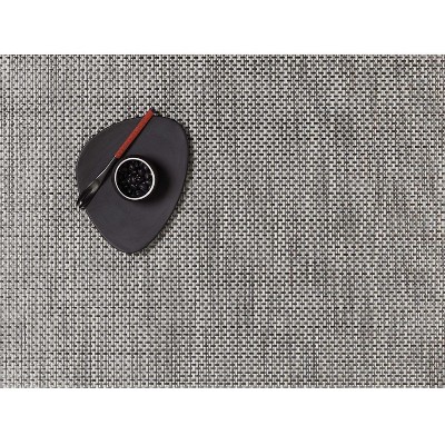 Gray Vinyl Basketweave Rectangle Placemats