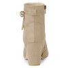 Allegra K Women's Pointed Toe Block Heel Zipper Ankle Boots - 3 of 4