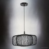 Urban Ambiance Luxury Natural Indoor Pendant,  10''H x 16"W x 16''D,  Black Rattan Finish, UHP4533 - 4 of 4